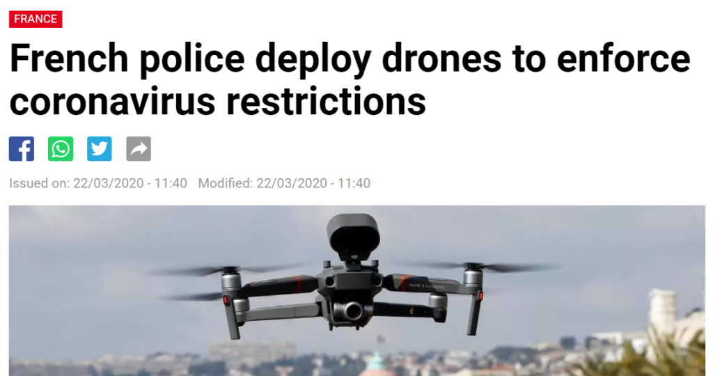 french police use drones to enforce coronavirus restrictions