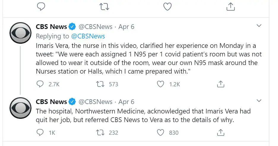 Clarifying why CBS aired fake video of an actor that was a coronavirus nurse.